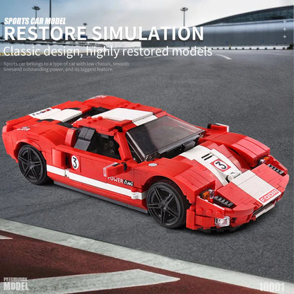 Mould King MOC Building Block Set: 2005 Ford GT Racing Sports Car 10001, Model K10001