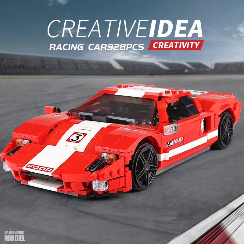 Mould King MOC Building Block Set: 2005 Ford GT Racing Sports Car 10001, Model K10001