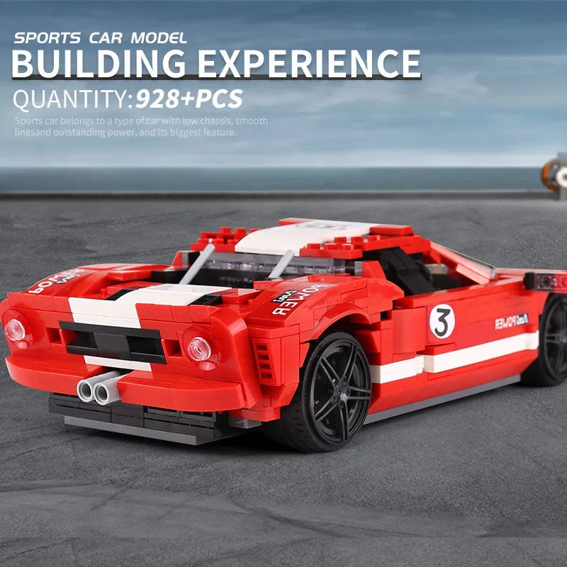 Mould King MOC Building Block Set: 2005 Ford GT Racing Sports Car 10001, Model K10001
