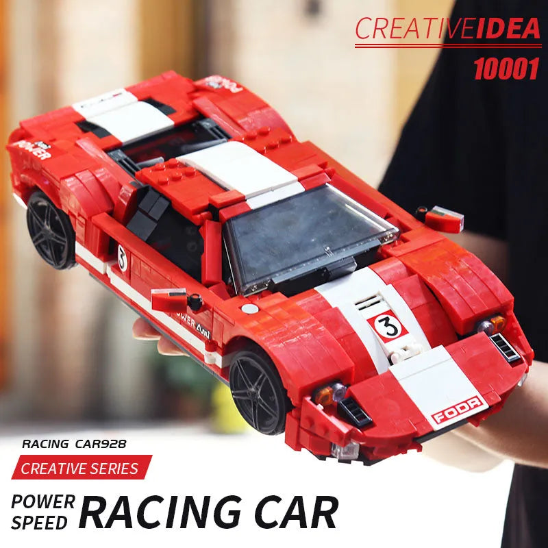 Mould King MOC Building Block Set: 2005 Ford GT Racing Sports Car 10001, Model K10001