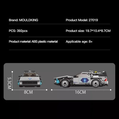 Mould King MOC Building Block Set: 27019 Mini Delorean-12 Time Car, Model K27019