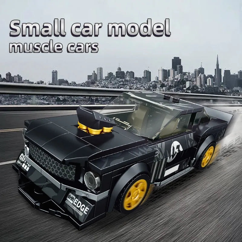 Mould King MOC Building Block Set: 27024 Mini 1965 Muscle Mustang Racing Car, Model K27024