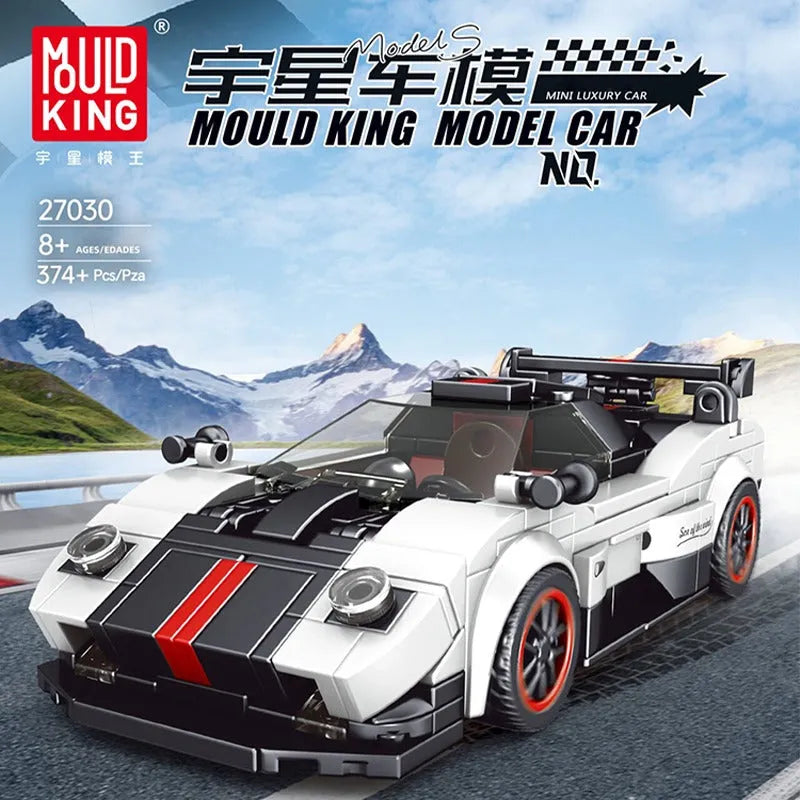 Mould King MOC Building Block Set: 27030 Mini Zonda No Wind Racing Super Car, Model K27030