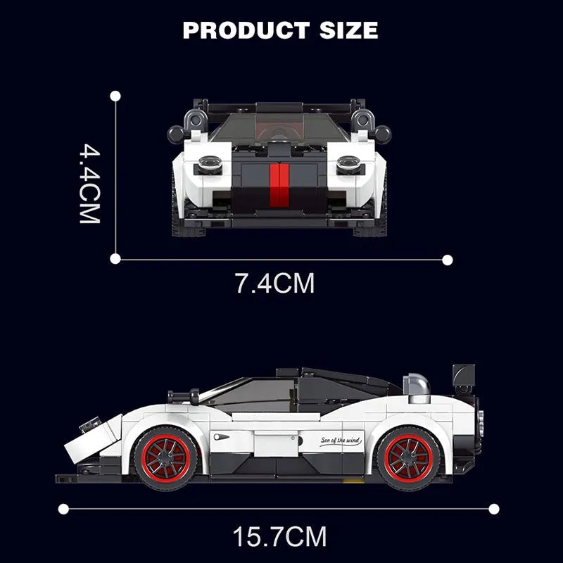 Mould King MOC Building Block Set: 27030 Mini Zonda No Wind Racing Super Car, Model K27030