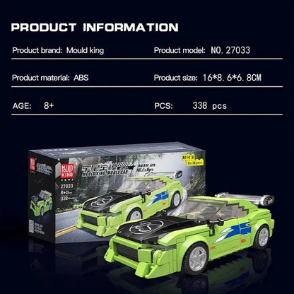 Mould King MOC Building Block Set: 27033 Mini Eclipse Super Racing Car, Model K27033