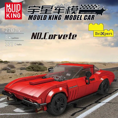 Mould King MOC Building Block Set: 27034 Mini Corvette Classic Racing Car, Model K27034