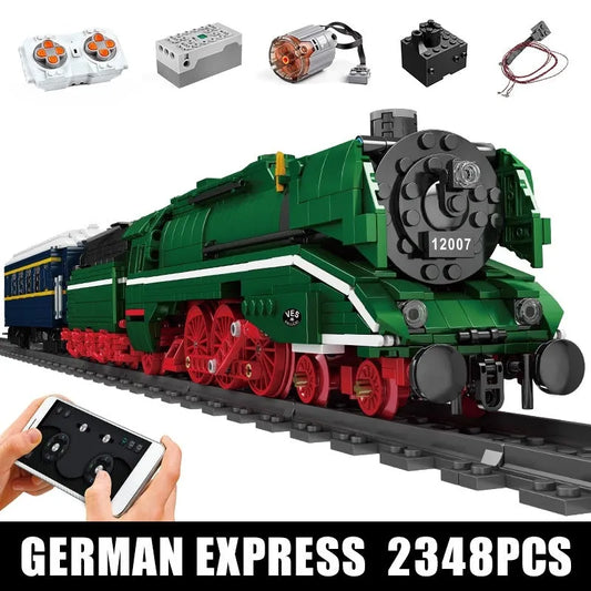 Mould King MOC Building Block Set: APP Motorized RC BR18 201 German Express Train, Model K12007