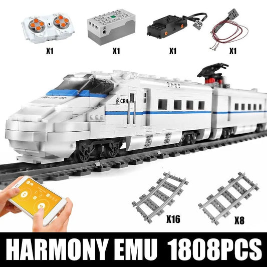 Mould King MOC Building Block Set: APP Motorized RC CRH2 High-Speed Train, Model K12002