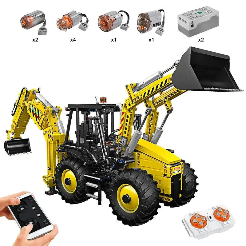 Mould King MOC Building Block Set: APP Motorized RC Excavator loader Bulldozer Truck, Model K17036