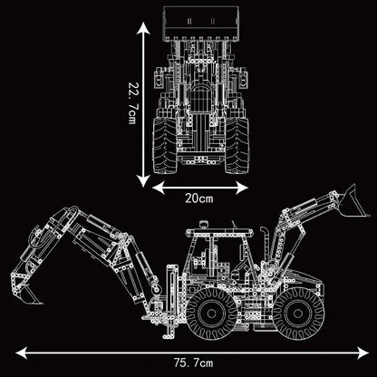 Mould King MOC Building Block Set: APP Motorized RC Excavator loader Bulldozer Truck, Model K17036