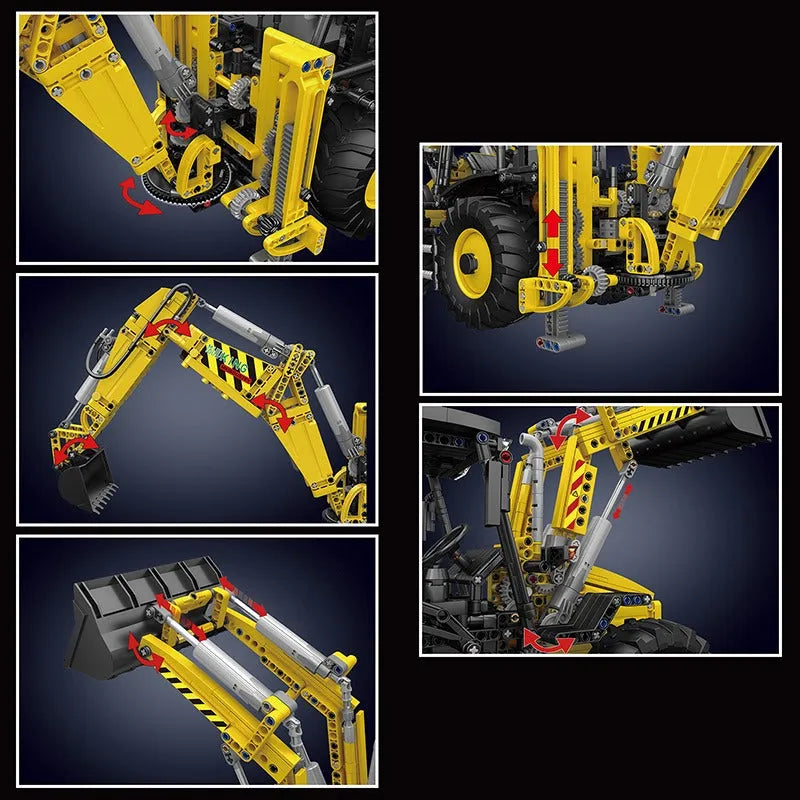 Mould King MOC Building Block Set: APP Motorized RC Excavator loader Bulldozer Truck, Model K17036