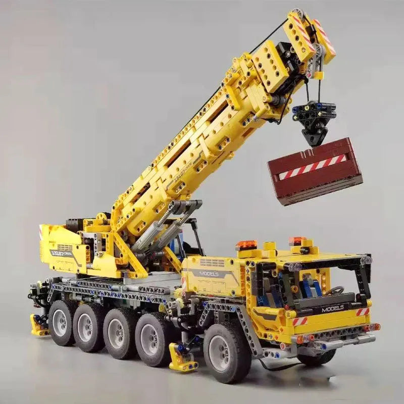 Mould King MOC Building Block Set: APP Motorized RC Heavy Mobile Lift Crane Truck, Model K13107
