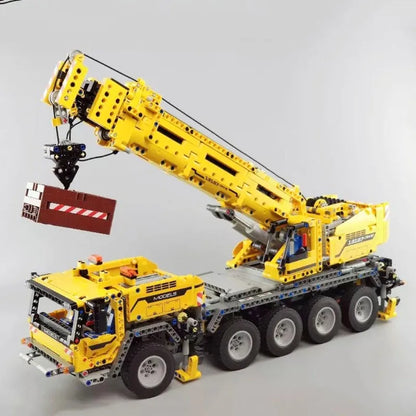 Mould King MOC Building Block Set: APP Motorized RC Heavy Mobile Lift Crane Truck, Model K13107