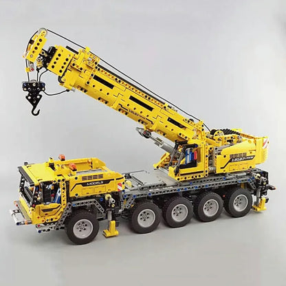 Mould King MOC Building Block Set: APP Motorized RC Heavy Mobile Lift Crane Truck, Model K13107
