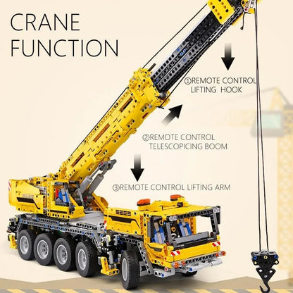 Mould King MOC Building Block Set: APP Motorized RC Heavy Mobile Lift Crane Truck, Model K13107