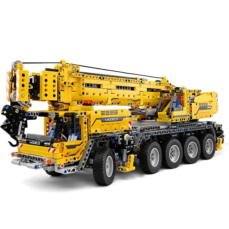 Mould King MOC Building Block Set: APP Motorized RC Heavy Mobile Lift Crane Truck, Model K13107