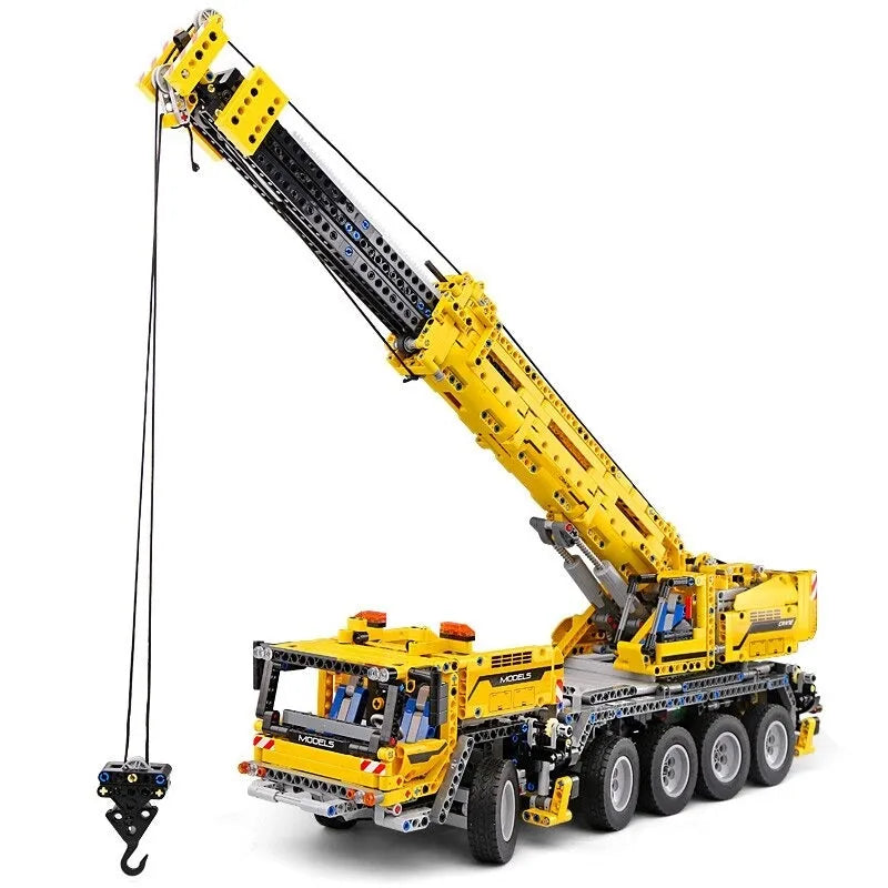 Mould King MOC Building Block Set: APP Motorized RC Heavy Mobile Lift Crane Truck, Model K13107