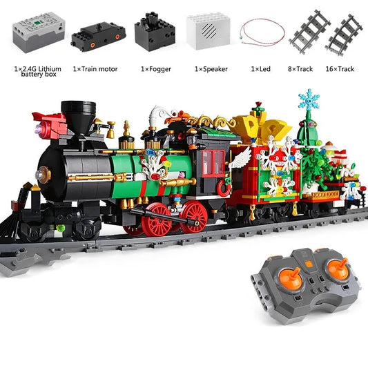 Mould King MOC Building Block Set: APP Motorized RC Magic Christmas Train, Model K12012