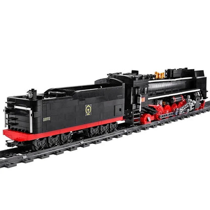 Mould King MOC Building Block Set: APP Motorized RC QJ Steam Locomotive Train, Model K12003