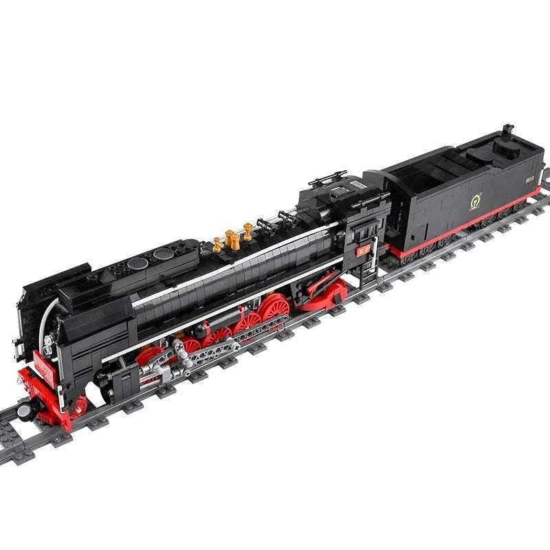 Mould King MOC Building Block Set: APP Motorized RC QJ Steam Locomotive Train, Model K12003