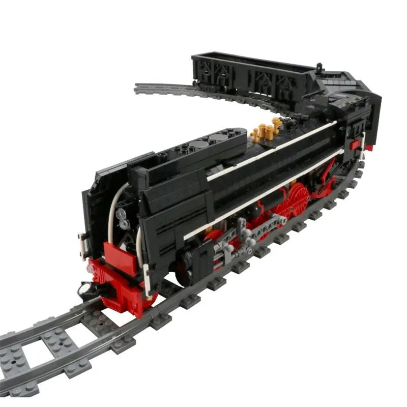 Mould King MOC Building Block Set: APP Motorized RC QJ Steam Locomotive Train, Model K12003