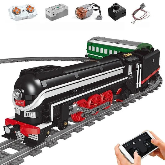 Mould King MOC Building Block Set: APP Motorized RC SL7 Asia Express Train 12005, Model K12005