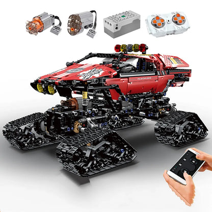 Mould King MOC Motorized Building Block Set: APP RC Polar Explorer Tracked Vehicle, Model 18010