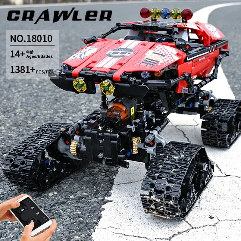 Mould King MOC Motorized Building Block Set: APP RC Polar Explorer Tracked Vehicle, Model 18010
