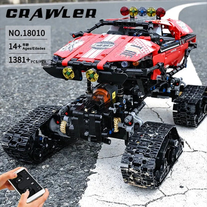 Mould King MOC Motorized Building Block Set: APP RC Polar Explorer Tracked Vehicle, Model 18010