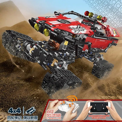 Mould King MOC Motorized Building Block Set: APP RC Polar Explorer Tracked Vehicle, Model 18010