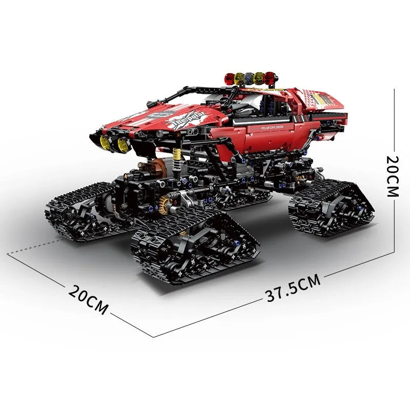 Mould King MOC Motorized Building Block Set: APP RC Polar Explorer Tracked Vehicle, Model 18010
