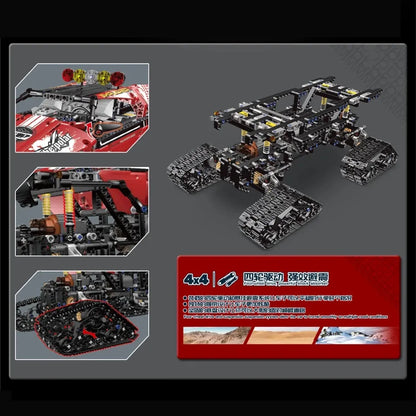 Mould King MOC Motorized Building Block Set: APP RC Polar Explorer Tracked Vehicle, Model 18010