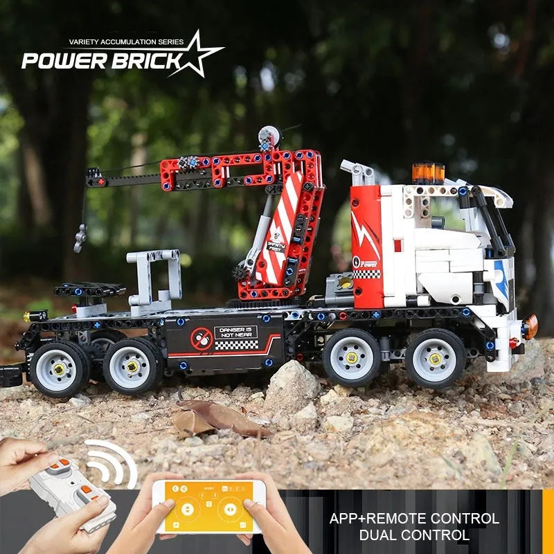 Mould King MOC Motorized Building Block Set: APP RC Remove Obstacles Truck 15027