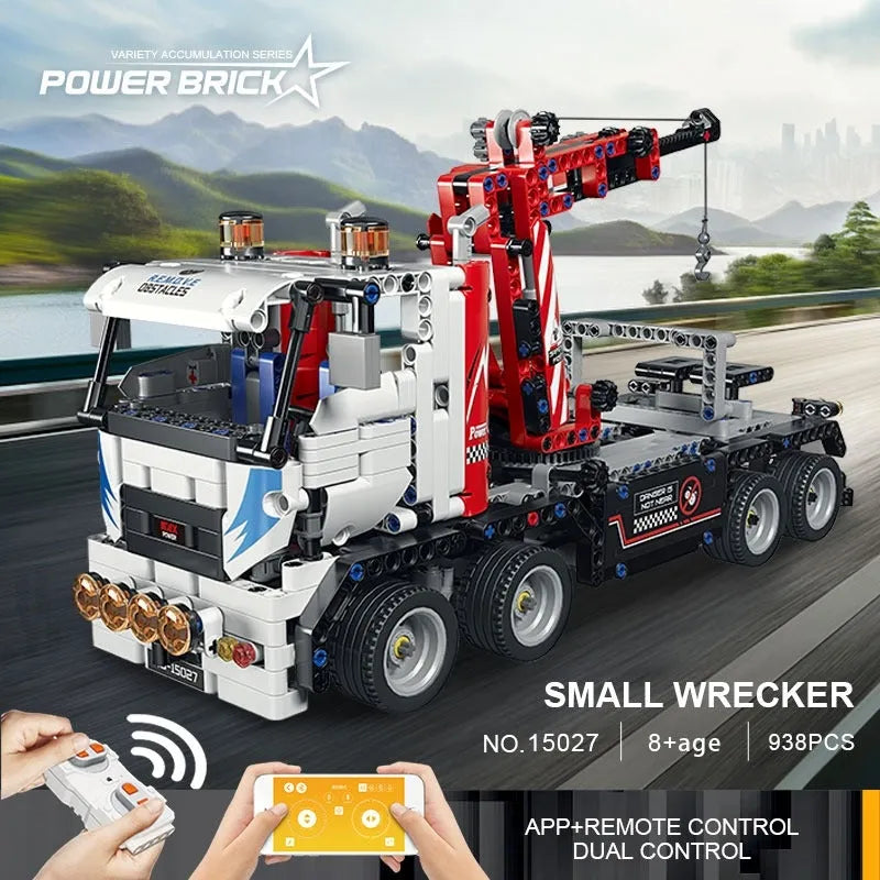 Mould King MOC Motorized Building Block Set: APP RC Remove Obstacles Truck 15027