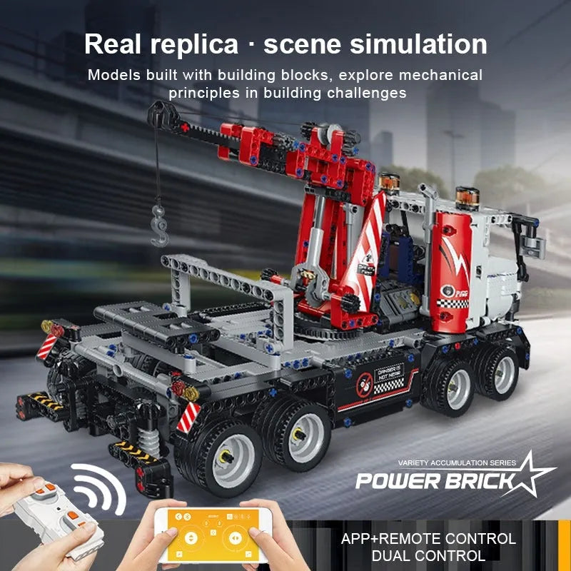 Mould King MOC Motorized Building Block Set: APP RC Remove Obstacles Truck 15027