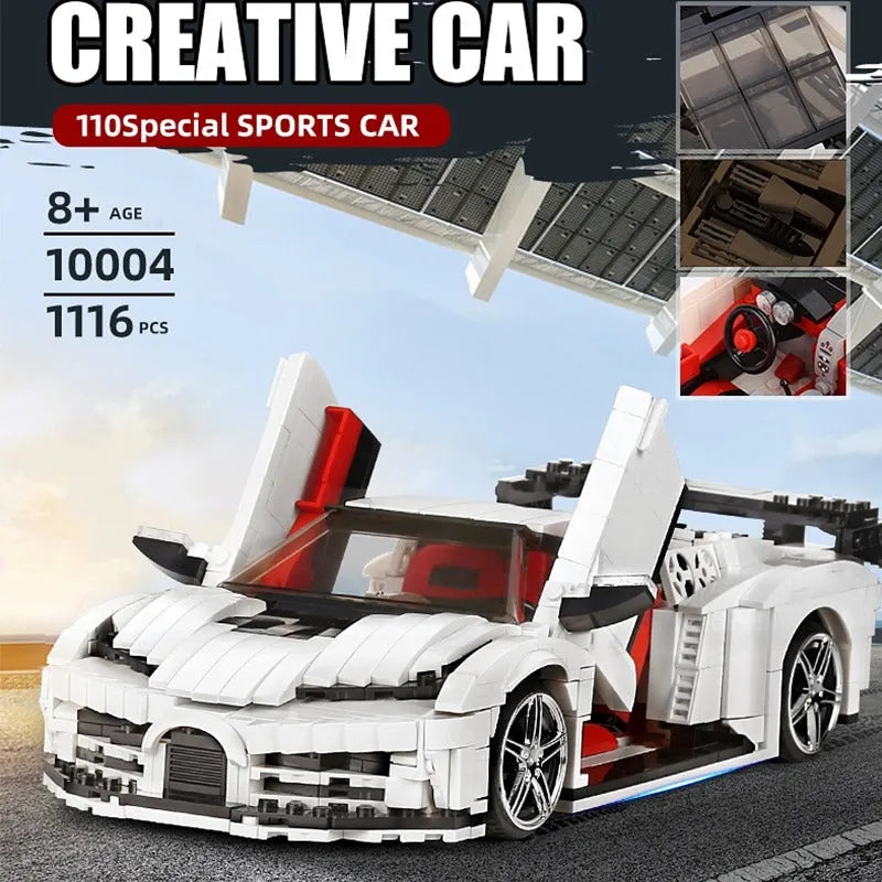 Mould King MOC Building Block Set: Bugatti 110 Special Sport Racing Car 10004