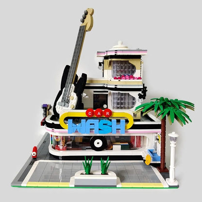 Mould King MOC Building Block Set: Guitar Car Wash Shop, Model K16002