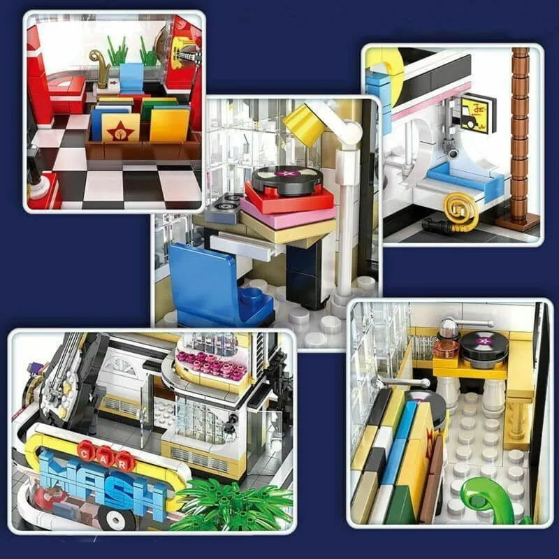Mould King MOC Building Block Set: Guitar Car Wash Shop, Model K16002