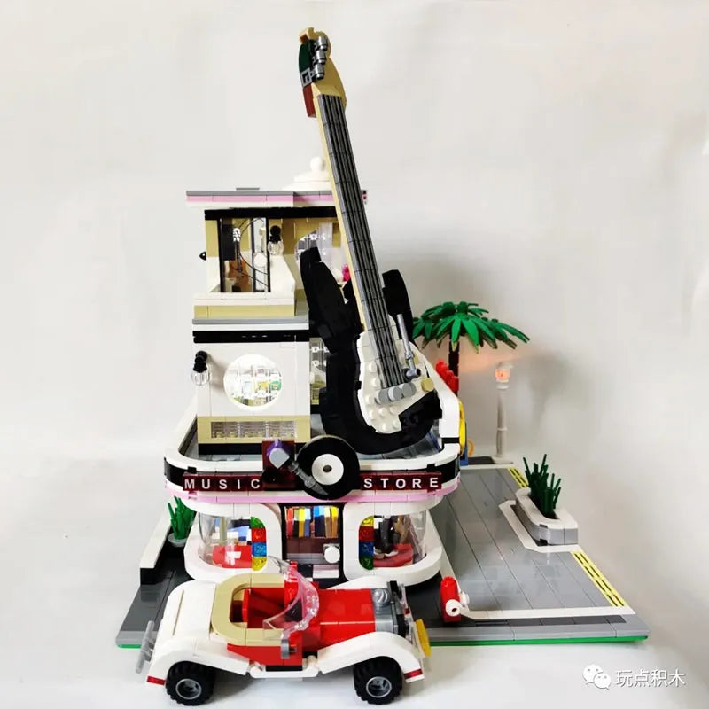 Mould King MOC Building Block Set: Guitar Car Wash Shop, Model K16002