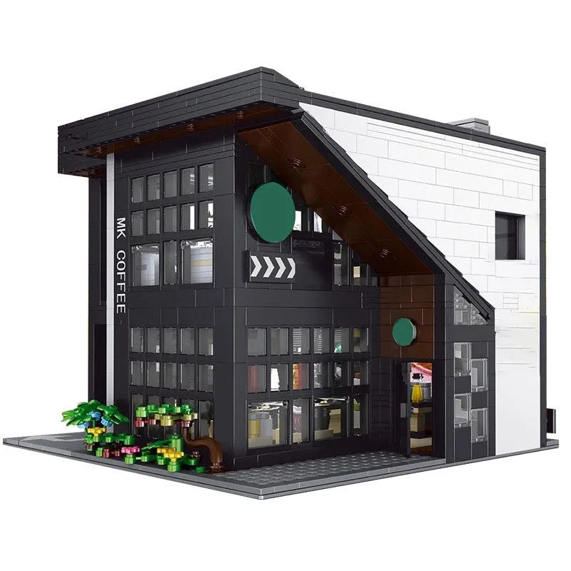 Mould King MOC Building Block Set: Street Expert Modern Coffee House 16036, Model K16036