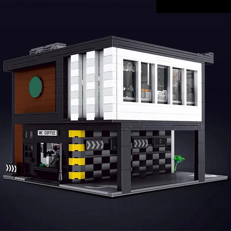 Mould King MOC Building Block Set: Street Expert Modern Coffee House 16036, Model K16036