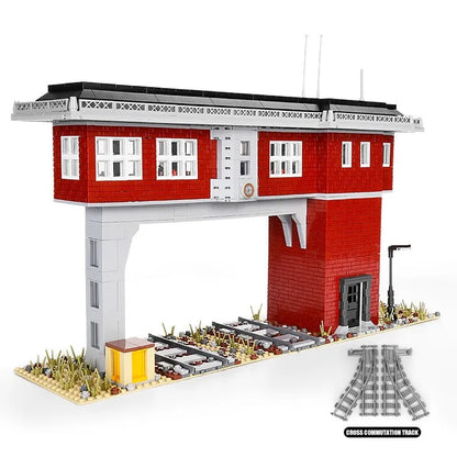 Mould King MOC Building Block Set: Train Signal Station Railway 12009, Model K12009