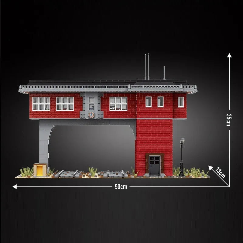 Mould King MOC Building Block Set: Train Signal Station Railway 12009, Model K12009