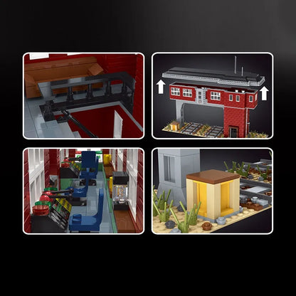 Mould King MOC Building Block Set: Train Signal Station Railway 12009, Model K12009