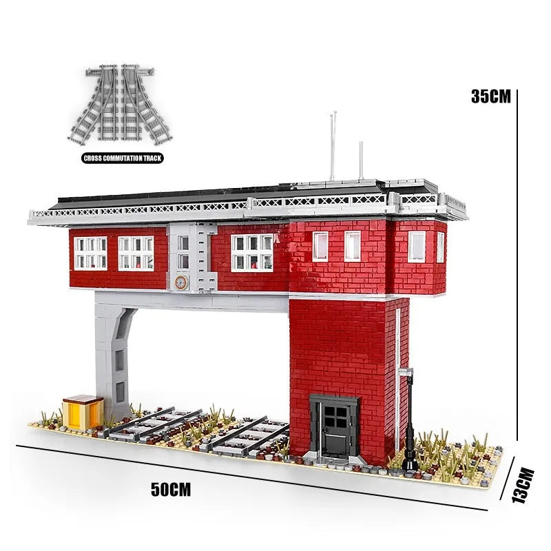 Mould King MOC Building Block Set: Train Signal Station Railway 12009, Model K12009