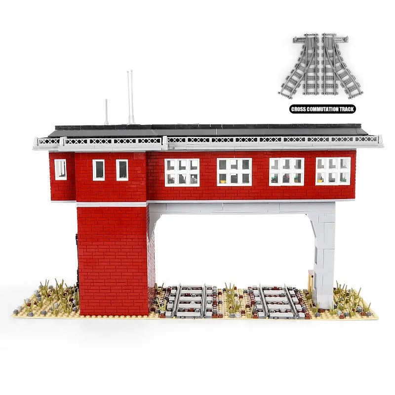 Mould King MOC Building Block Set: Train Signal Station Railway 12009, Model K12009