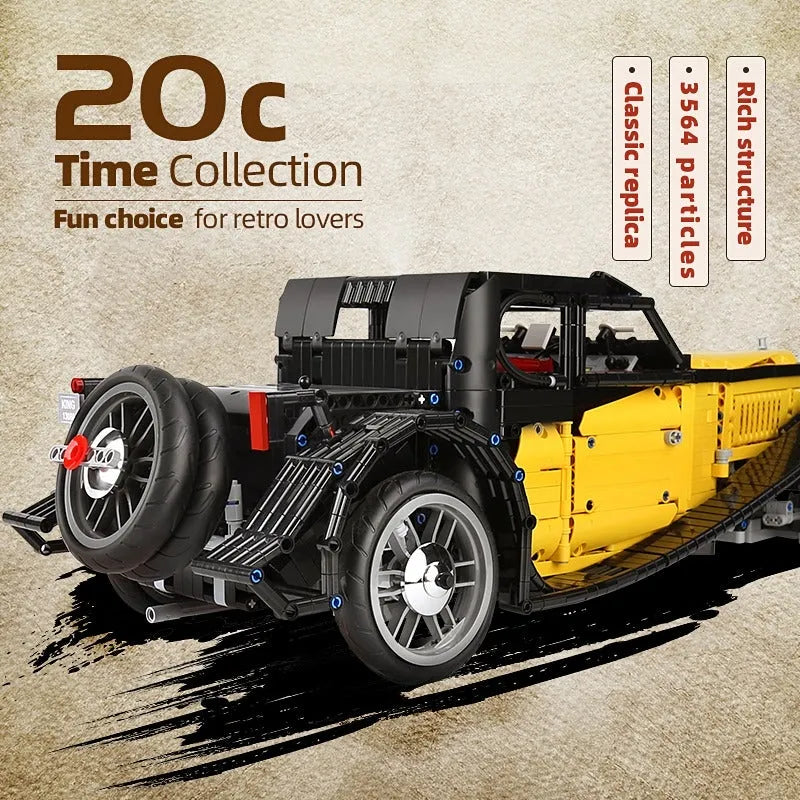 Mould King MOC Building Block Set: Classic Bugatti 50T Retro Sports Car 13080
