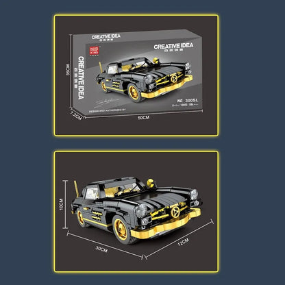 Mould King MOC Building Block Set: Classic Mercedes Benz 300SL Gullwing Sports Car, Model 10005