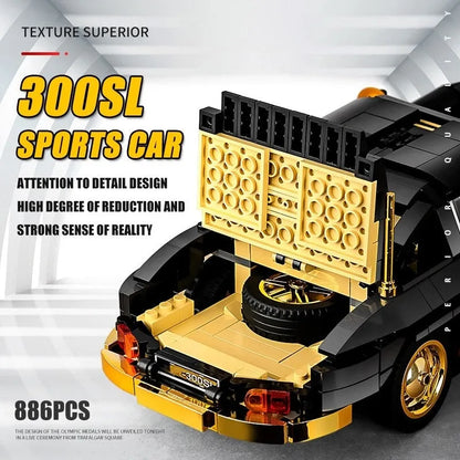 Mould King MOC Building Block Set: Classic Mercedes Benz 300SL Gullwing Sports Car, Model 10005