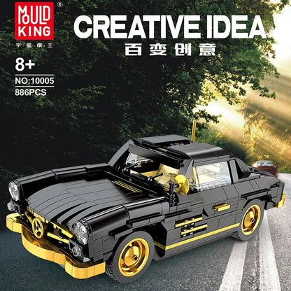 Mould King MOC Building Block Set: Classic Mercedes Benz 300SL Gullwing Sports Car, Model 10005